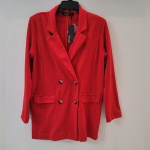 Stoosh Stylish Red Double-Breasted Women's Blazer Size M